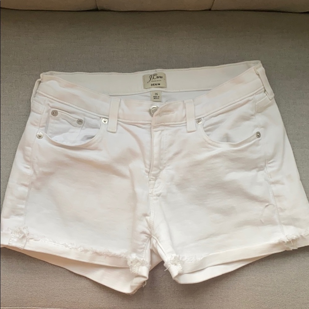 j. crew women’s white denim shorts